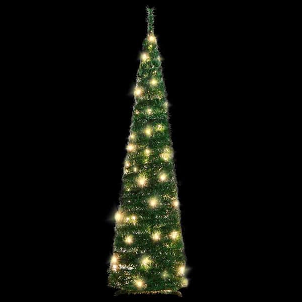 vidaXL Plastgran pop-up 50 LED grön 120 cm