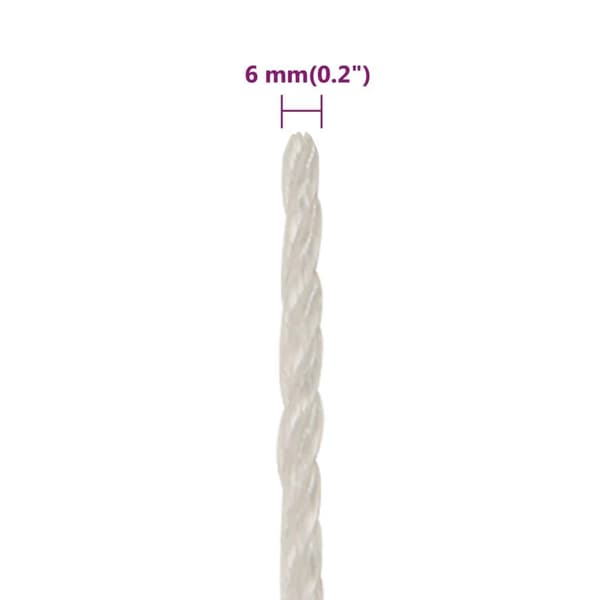 vidaXL Rep vit 6 mm 100 m polypropylen