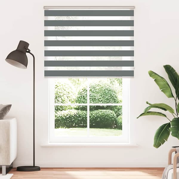 vidaXL Rullgardin zebra mörkgrå 140x230 cm tyg bredd 135,9cm polyester