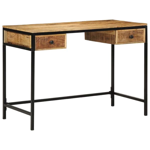 vidaXL Skrivebord Brun 105 x 50 x 75 cm Solid mango tre og metall