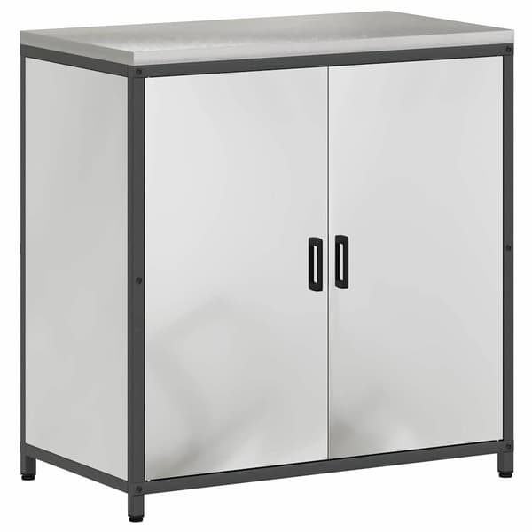 vidaXL Köksförvaringsset med hylla 3 pcs Silver Galvaniserat Stål