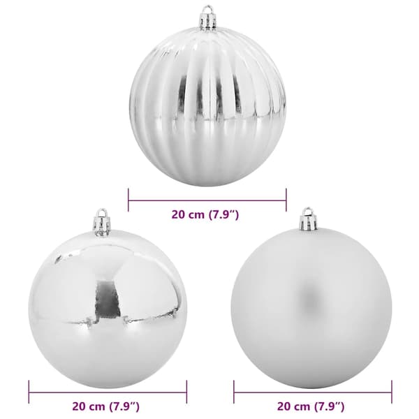 vidaXL Julekule Sett XXL 4 pcs sølv Plast