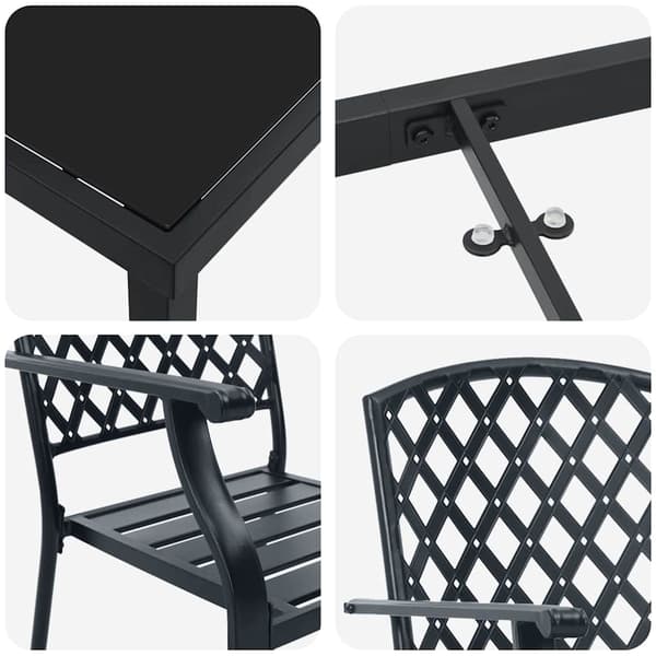 vidaXL Trädgårdsmöbelset 9 pcs Antracit Pulverlackerat stål