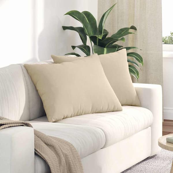 vidaXL Soffkuddar 2 st Kräm 70 x 50 cm tyg