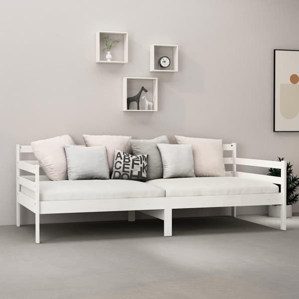 vidaXL Dagseng hvit heltre furu 90x200 cm