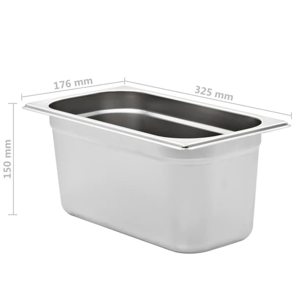 vidaXL Gastronormbeholdere 4 stk GN 1/3 150 mm rustfritt stål
