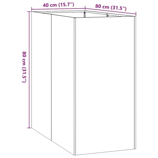 vidaXL Plantekasse 40x80x80 cm rustfritt stål
