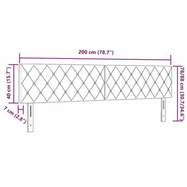 vidaXL Huvudgavel Mörkgrön 200 cm Sammet