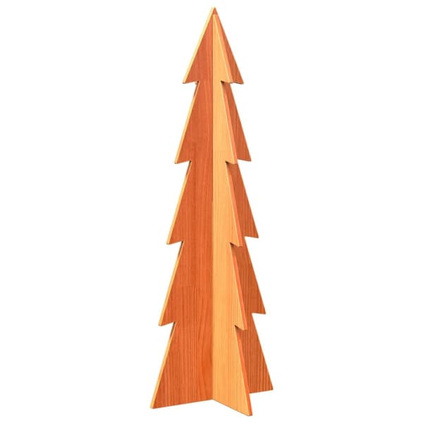 vidaXL Julgran trä vaxbrun 112 cm massiv furu