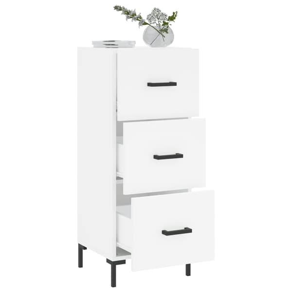 vidaXL Skänk vit 34,5x34x90 cm konstruerat trä