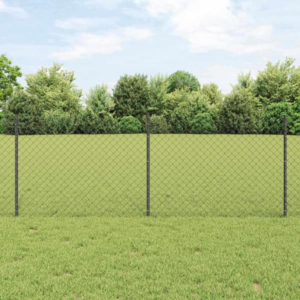 vidaXL Gjerde med innlegg. Grå 0.8 x 10 m Stål