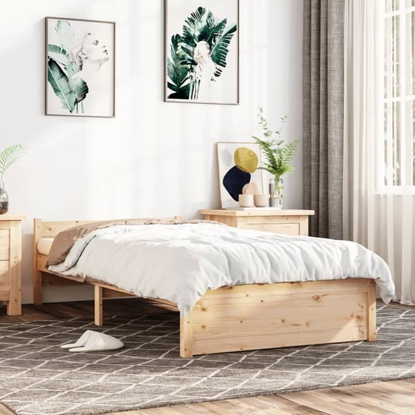 vidaXL Sengeramme heltre 75x190 cm