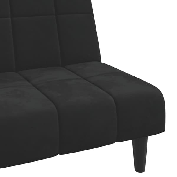 vidaXL Bäddsoffa 2-sits svart sammet