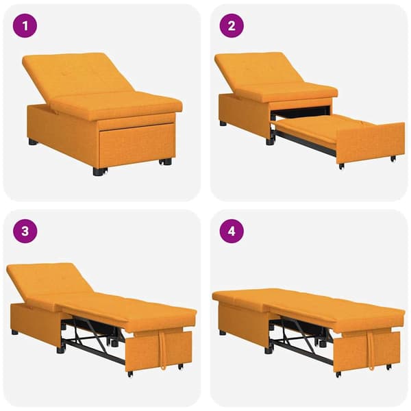 vidaXL Pull Out Sofa Bed Mörkgul 194 x 50 x 82 cm tyg