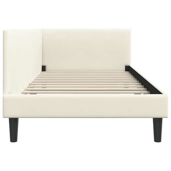 vidaXL Hörn sängram Grädde 80 x 200 cm Sammet och trämaterial