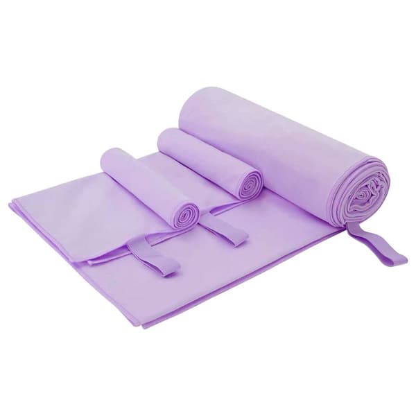vidaXL Sportshandduksset 3 delar Lila Polyester och polyamid