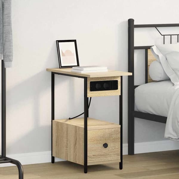 vidaXL Nattbordskap Sonoma eik 60 x 30 x 61 cm Konstruert tre
