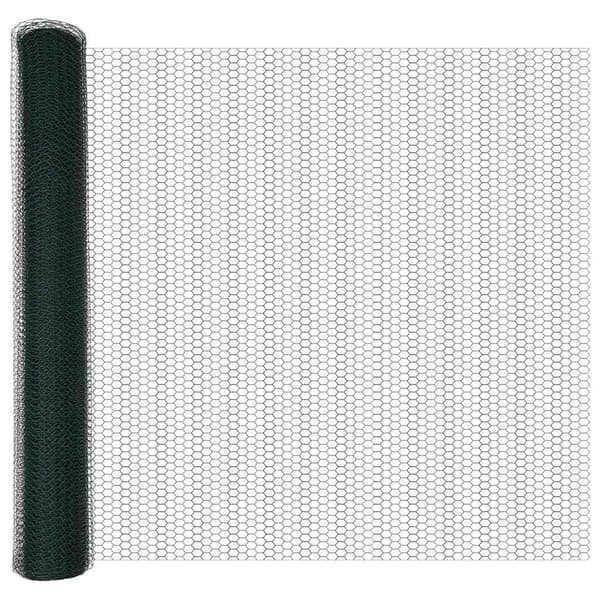 vidaXL Hexagonstängsel Grön 1,4 x 10 m PVC