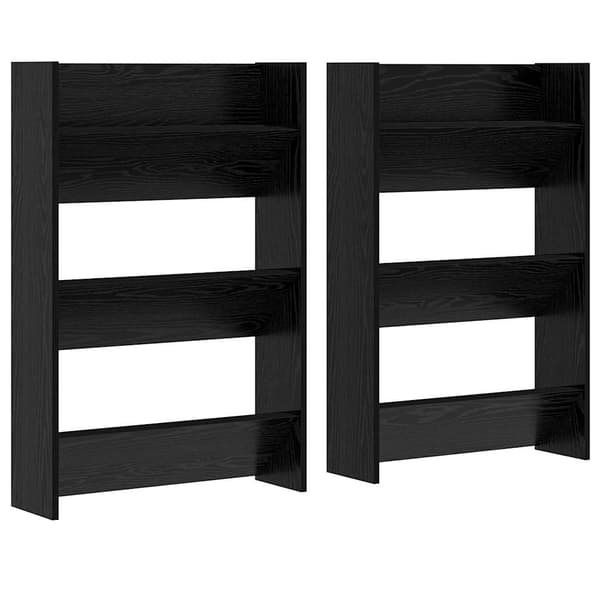 vidaXL Sko Skap 2 pcs Svart Eik 60 x 18 x 90 cm Konstruert tre
