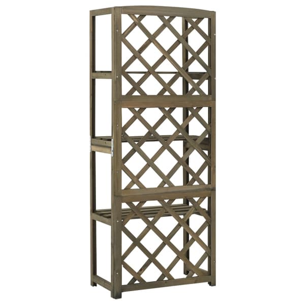 vidaXL Espalier med hyller 55x30x140 cm heltre gran grå
