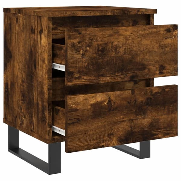 vidaXL Nattbord røkt eik 40x35x50 cm konstruert tre