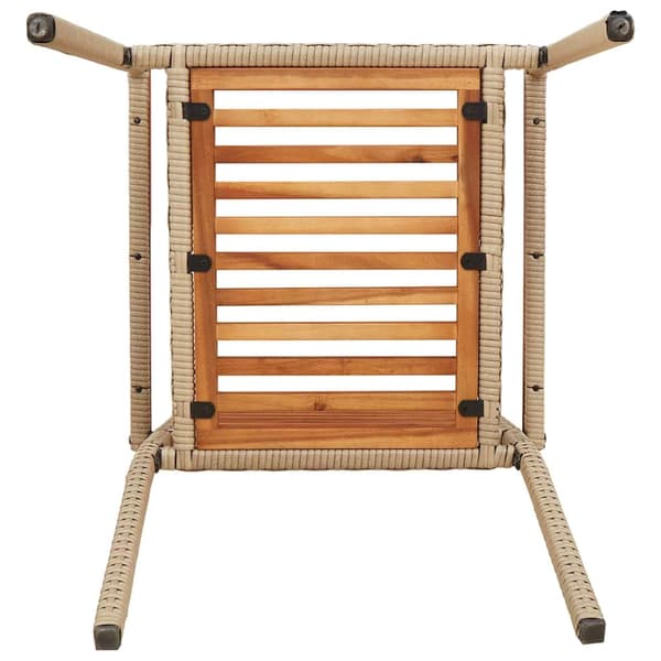 vidaXL Trädgårds stapelbara stolar 4 pcs Brun och beige