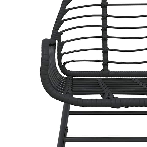 vidaXL Trädgårdsmatgrupp 5 delar svart polyrotting glas