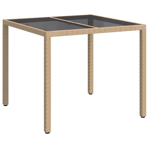 vidaXL Hagebord Beige 90 x 90 x 75 cm polyrotting