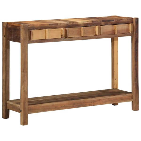 vidaXL Konsolbord med låda Brun 107 x 33 x 76 cm Solid återvunnen trä