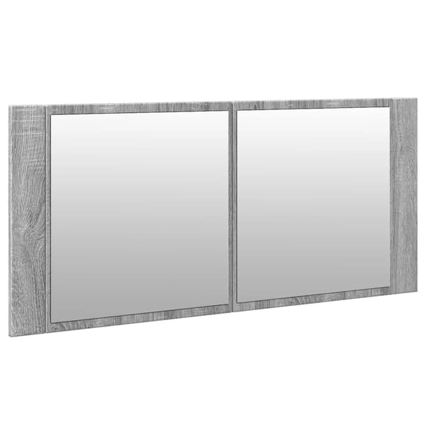 vidaXL LED-speilskap for baderom grå sonoma 100x12x45 cm