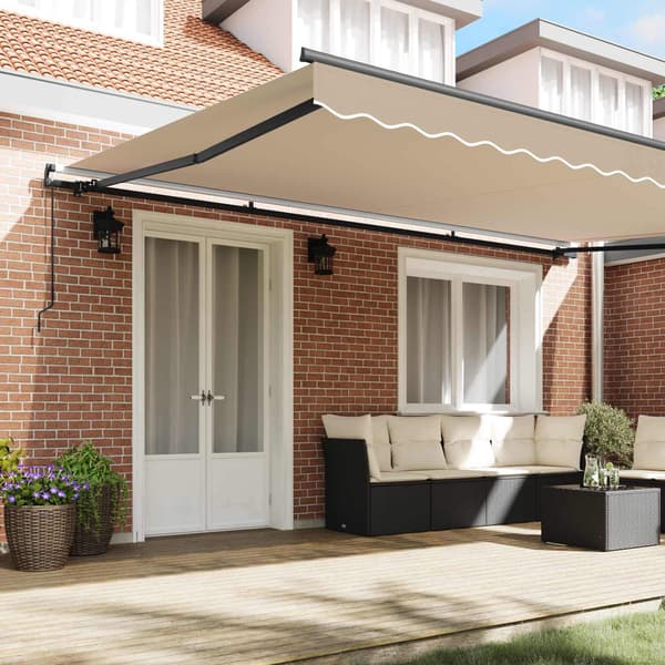vidaXL Innvendbar Markise Beige 500 × 350 cm Polyester og stål