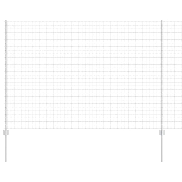 vidaXL Gjerde med stolpe sølv 1,6 x 10 m Stål