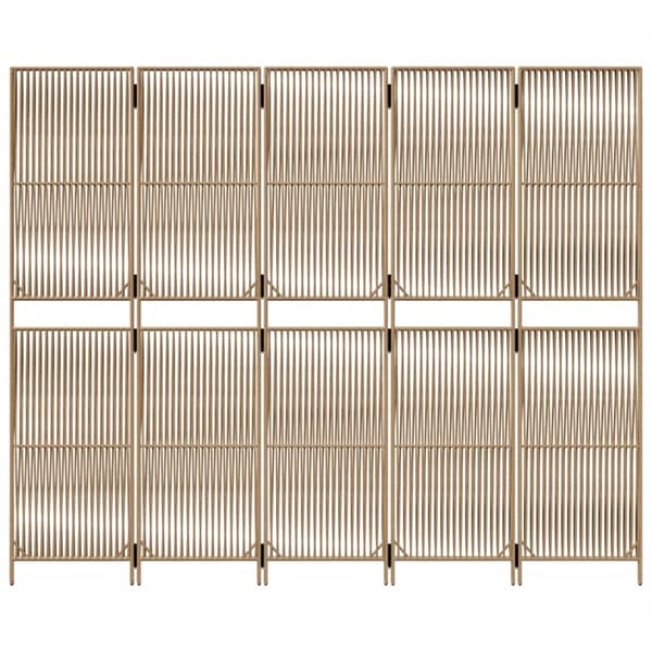 vidaXL Romdeler 5 paneler beige polyrotting