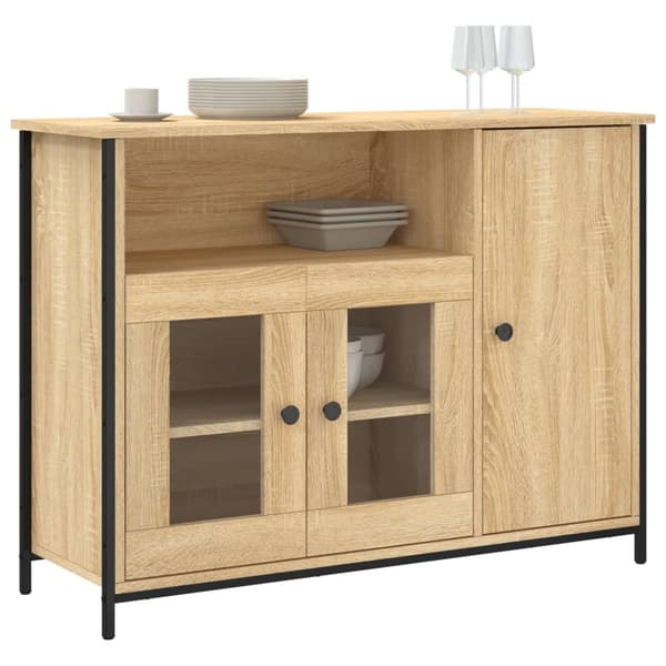 vidaXL Skjenk sonoma eik 100x35x75 cm konstruert tre