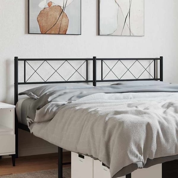 vidaXL Utskiftbar sengegavl i metall svart 150 cm