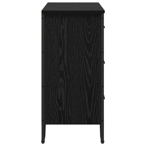 vidaXL Kommode med skuff 2 pcs Svart Eik 91 x 35,5 x 74,5 cm