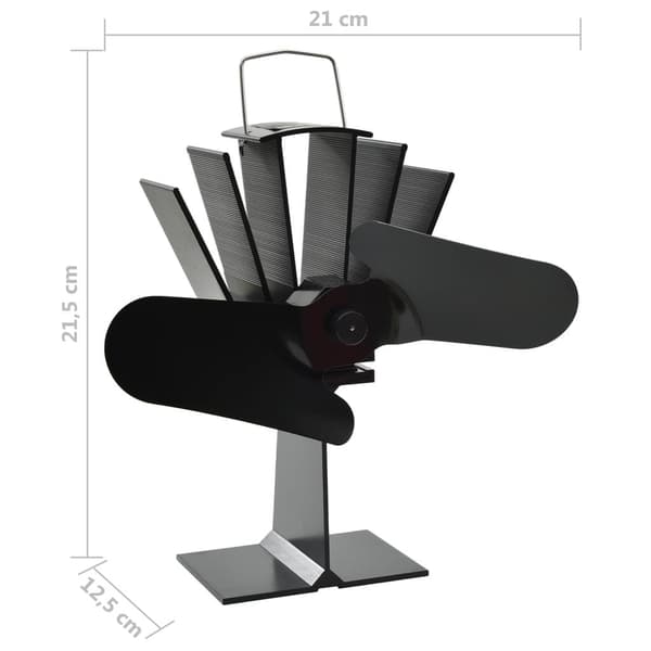 vidaXL Kaminfläkt 2 blad svart