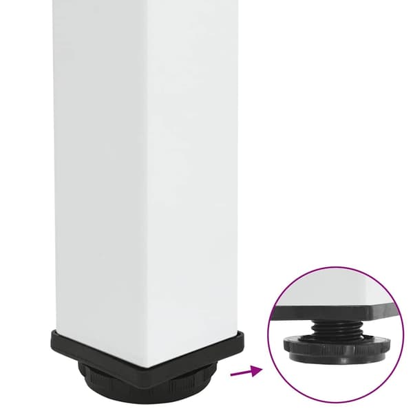 vidaXL Soffbordsben 4 st vit 110-112 cm stål
