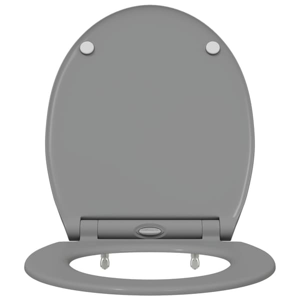 vidaXL Grå Plast Standard Toalettlock Avlång Minimalistisk