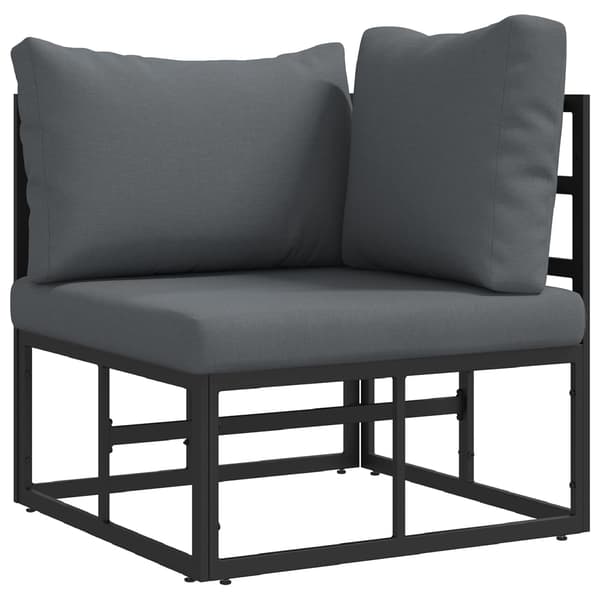 vidaXL Trädgårdsoffset 5 pcs Svart Metall