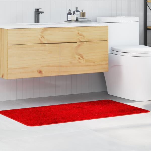 vidaXL Röd Bomull 70 x 120 cm Badrumsmatta Rektangulär Modern