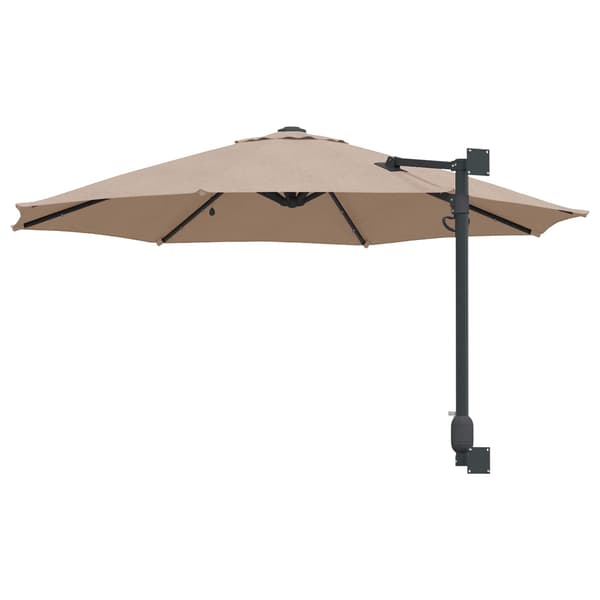 vidaXL Hageparasol Gråbrun 248 x 248 x 148 cm Polyester og stål