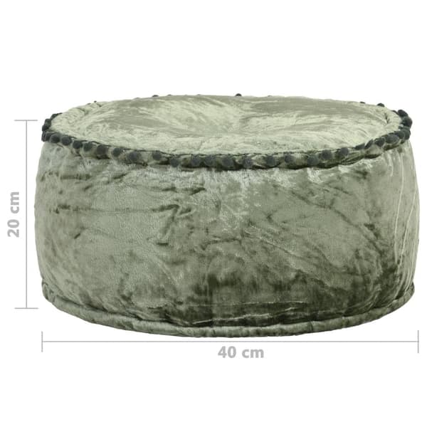 vidaXL Rund sammetspuff 40x20 cm grön
