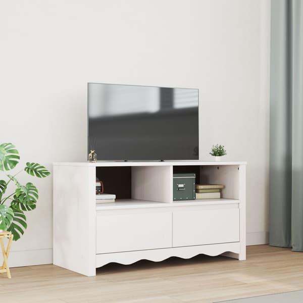 vidaXL Ostronvit Konstruerat Trä Medium TV Ställ Rektangulär Samtida