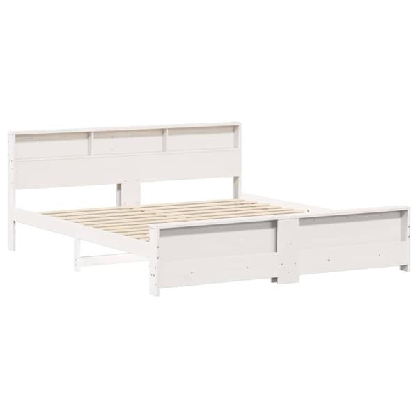 vidaXL Sengestamme med hodegjerde Hvit 180 x 200 cm Konstruert tre