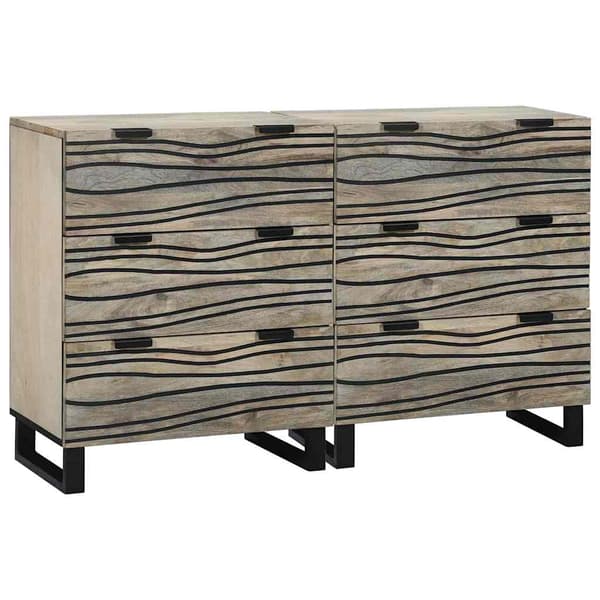 vidaXL Sidebord Sett 2 pcs Hvit 60 x 33,5 x 75 cm Massiv mango tre