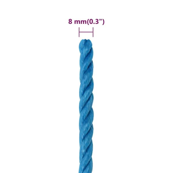 vidaXL Rep blå 8 mm 250 m polypropylen