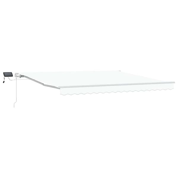 vidaXL Utfällbar markis Vit 400 × 300 cm Tyger och Stål