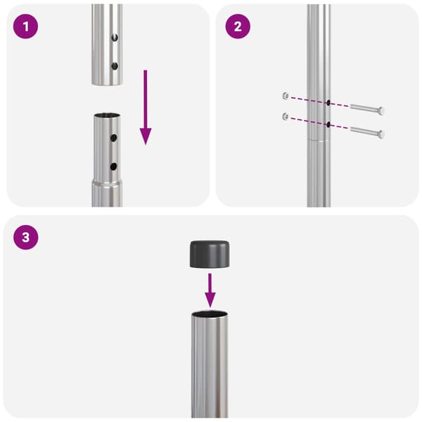 vidaXL Staketstolpar 12 pcs Silver 210 cm Pulverlackerad stål