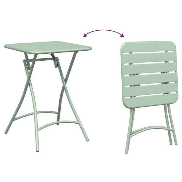 vidaXL Bistrosett 3 pcs grønn Stål